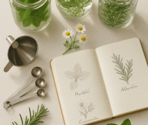 Farmacinha natural em casa: aprenda 8 preparos com plantas para saúde, economia e sustentabilidade em um guia completo e prático.