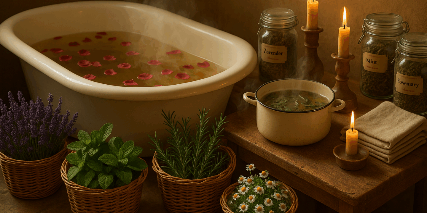Banho de Ervas Tradição Familiar para Relaxar e Cuidar da Pele